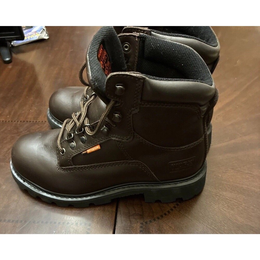 Worx By Red Wing Shoes ASTM F2413-05 Steel Toe Brown Leather sise 8M - Picture 6 of 10